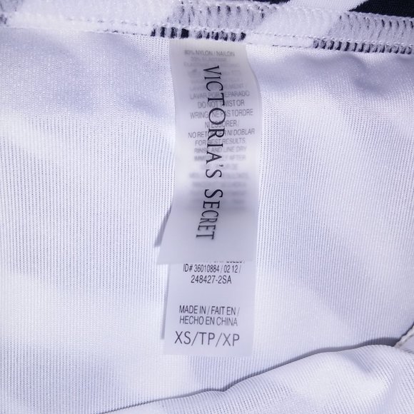 Victoria Secret‎ Swim Bikini Bottom XS White Black Animal Print Zebra Foldover - Picture 5 of 7